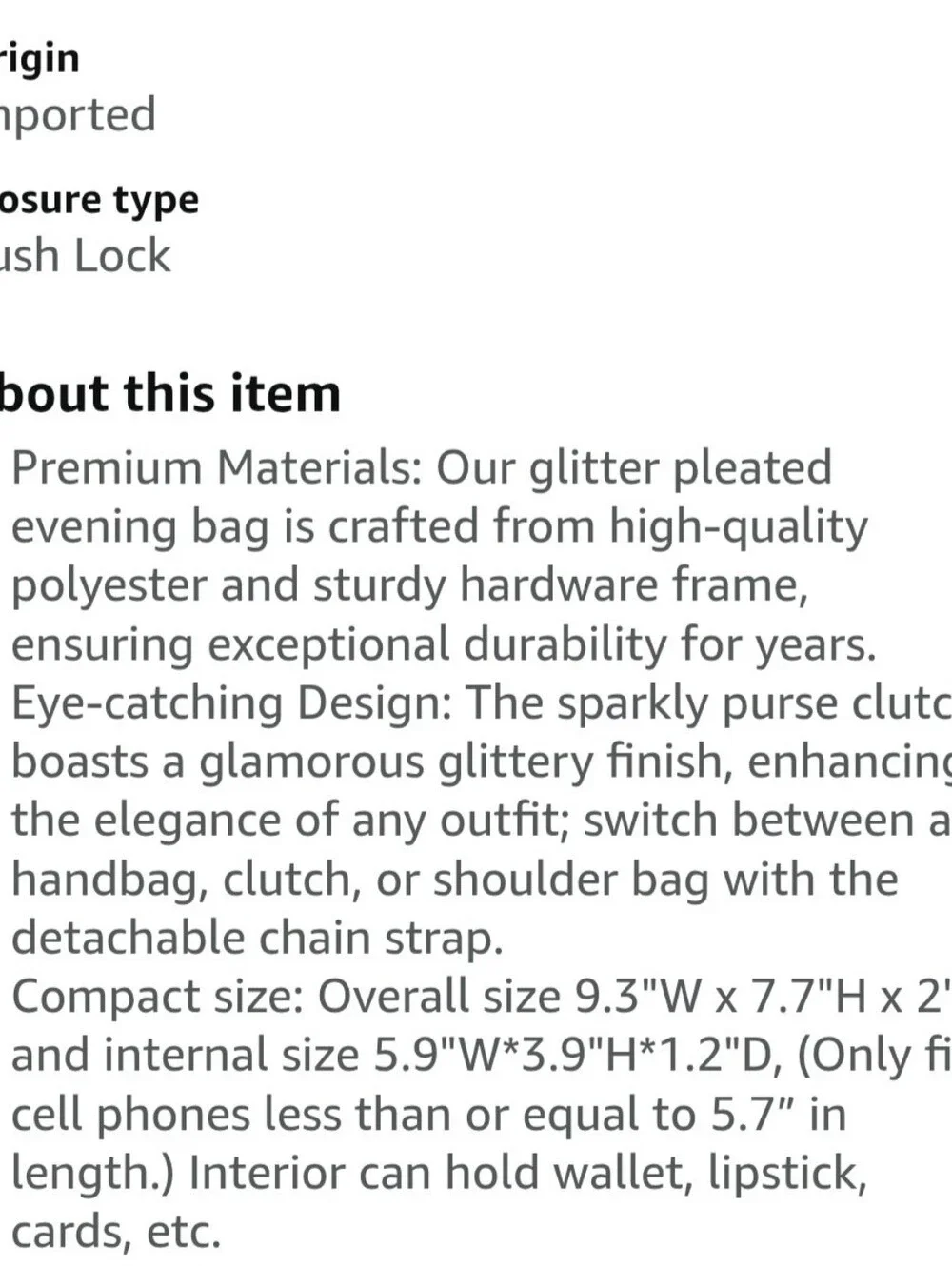 NEW Glitter Pleated Clutch Evening Bag (Black/Gold) - AIBAOWU